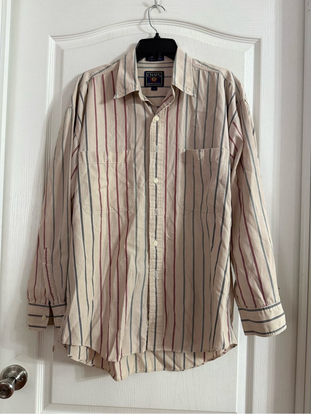 Chaps Ralph Lauren Men’s Striped Button Up Sz L. AG-241